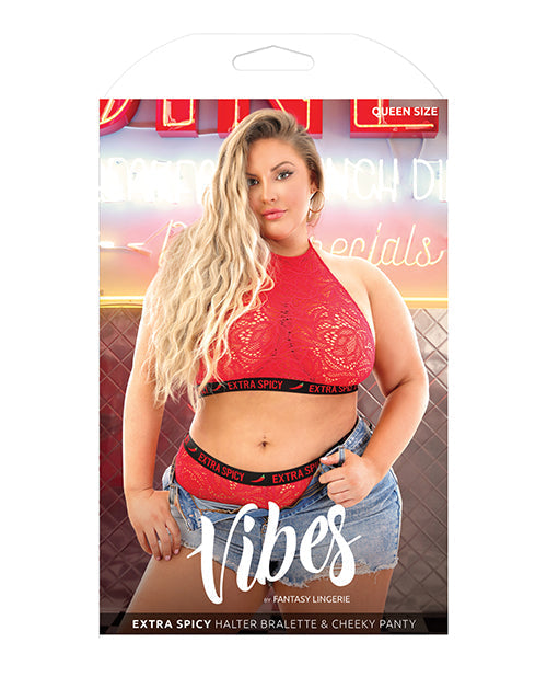 Haut court dos nu et culotte coquine Vibes Extra Spicy Rouge Piment QN