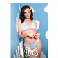 Haut de bikini type brassière dos-nu et shorty Vibes Fresh bleu clair T S/M