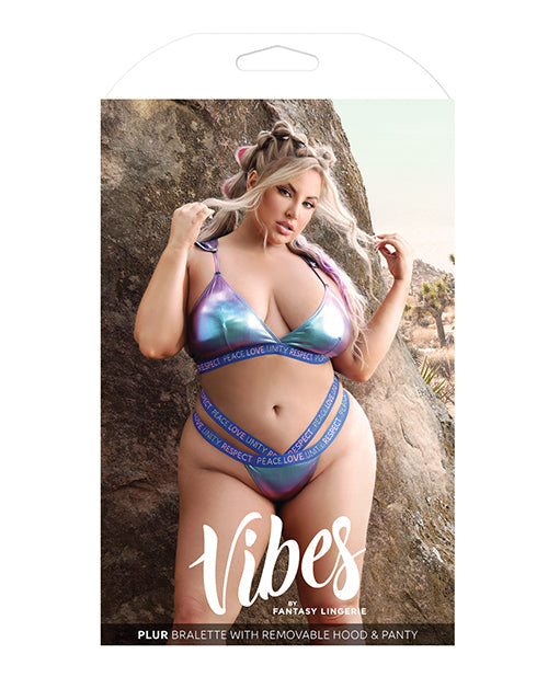 Brassière Vibes Plur avec capuche amovible et culotte Iridescent TGU