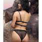 Vibes Bad Bitch Ensemble Lingerie à Une Épaule Bling Soutien-gorge et Culotte Noir M/L