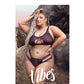Parure découpée bralette et culotte Vibes Fuckin' Perfection noire/rose QN