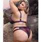 Parure découpée bralette et culotte Vibes Fuckin' Perfection noire/rose QN