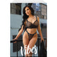 Ensemble soutien-gorge long et string en résille pailletée Vibes Baddie noir T S/M