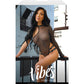 Body en maille pailletée Vibes Baddie à une manche longue et fermeture à boutons-pression - Noir S/M