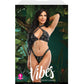Haut de bikini/crop top à imprimé champignon réactif à la lumière avec string Vibes Eat Me - Noir L/XL