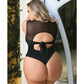 Body col montant courbe Raven avec entrejambe à pression noir 3X/4X