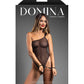 Teddy Domina de un Hombro con Transparencias y Puños de Cuerda Negro S/M