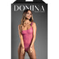 Domina body de encaje de un solo hombro y esposas de cuerda rosa G/XL