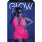 Glow Black Light Net Halter Dress Neon Pink QN