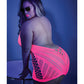Glow Black Light Net Halter Dress Neon Pink QN