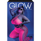 Bodystocking à licou court et découpé Glow Black Light Rose néon QN