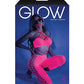 Bodystocking néon rose fluo découpé court, dos nu, taille unique