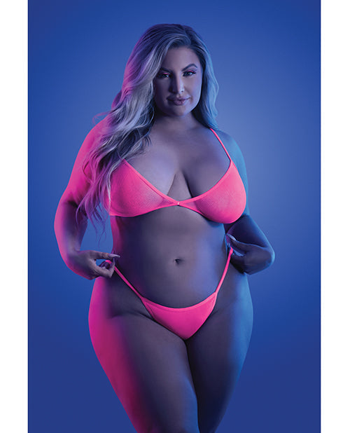 Medias, bralette y tanga Glow Come Alive Multicolor Talla Grande
