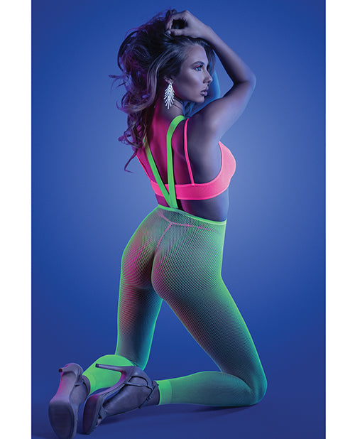 Medias con liguero, bralette y tanga Glow Come Alive, multicolores, talla única