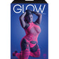 Glow cautivador bodystocking halter y tanga rosa neón T/U