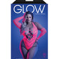 Nounours en strass réactif à la lumière noire Glow Flashback avec gants (ou jambières) - Rose fluo QN