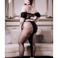 Sheer Fantasy Top de hombros descubiertos opaco y de red con leggings Negro Talla única
