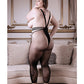 Sheer Fantasy Tómate Tu Tiempo Medias con Tirantes y Apertura en la Entrepierna y Bragas Florales Negro Talla Extra