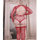 Teddy manches longues Pure Infatuation avec bas sans pieds attachés Rouge QN