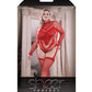 Teddy manches longues Pure Infatuation avec bas sans pieds attachés Rouge QN