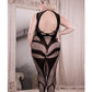 Medias de cuerpo enteras transparentes descoloridas de cuello alto sin entrepierna, negras, talla grande