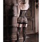 Vestido halter con liguero y medias de fantasía Sheer Fantasy High Society, talla única, color negro