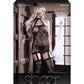 Vestido halter con liguero y medias de fantasía Sheer Fantasy High Society, talla única, color negro