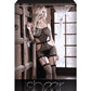 Vestido de red Fantasy Sheer Power Moves Cutout con medias de liga adjuntas Negro T/U