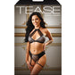 Top con cuello halter de encaje metalizado Tease Logan con braguita con liguero, negro M/L