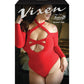 Justaucorps manches longues Vixen Havana Nights avec fermeture à boutons-pression rouge QN