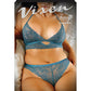Bralette en dentelle festonnée Vixen Teal Me About it avec culotte teal TGN