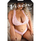 Haut court en dentelle et string perlé Vixen Sweetest Thing Rose clair QN
