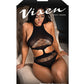 Vixen Teddy sans coutures Nothing On You à découpes avec chaînes amovibles - Noir T.U.