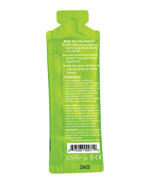 Good Clean Love Bio Match Restaurateur Hydratant Lubrifiant Intime - Sachet de 5 ml