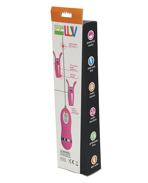 Pinces de serrage vibrantes GigaLuv - 10 fonctions, roses