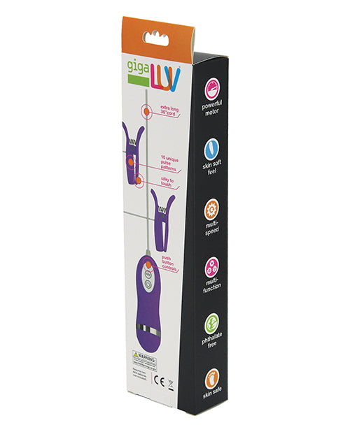 Pinces vibrantes GigaLuv - 10 fonctions violettes