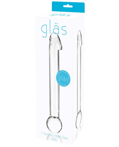 Grand gode en verre de 7" | Tête de gode réaliste | Gode en verre | Grand gode transparent chaud ou froid
