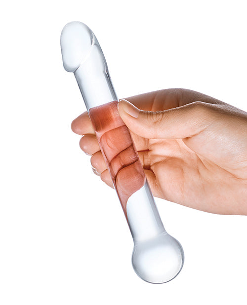 Grand gode en verre de 7" | Tête de gode réaliste | Gode en verre | Grand gode transparent chaud ou froid