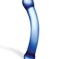 Gode ceinture 6" en verre transparent | Gode en verre courbé pour point G | Gode en verre chaud/froid bleu réaliste