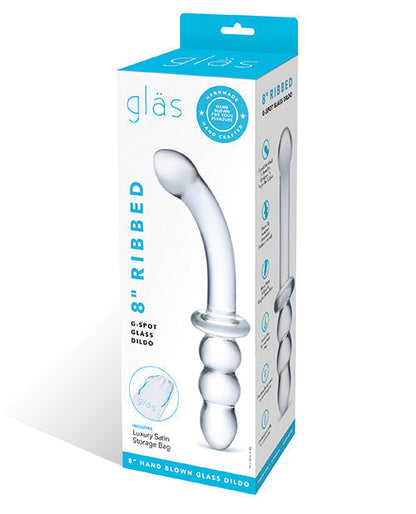 Gode Ce Verre 8" | Gode Réaliste Nervuré | Gode en Verre Point G | Grand Gode | Meilleur Gode Mince