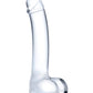 Grand gode en verre de 7" | Gode réaliste à bout nervuré | Gode en verre incurvé | Grand gode pour le point G
