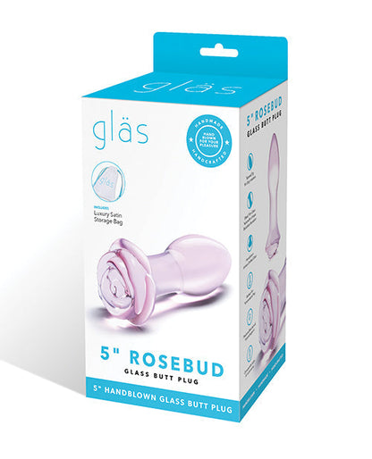 Glas 5" Rosebud Plug Anal en Verre - Rose