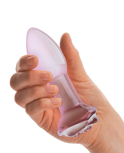 Glas 5" Rosebud Plug Anal en Verre - Rose