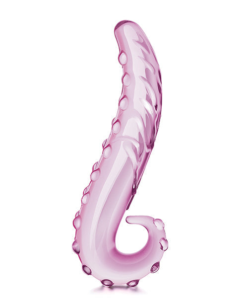Gode en verre 6" | Gode en verre Lick-it | Gode incurvé rose | Gode réaliste texturé