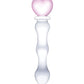 Gode ceinture grand format 20 cm | Gode en verre Sweetheart | Gode rose transparent | Gode réaliste en forme de cœur | Grand gode