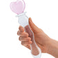Gode ceinture grand format 20 cm | Gode en verre Sweetheart | Gode rose transparent | Gode réaliste en forme de cœur | Grand gode