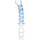 Dildo grande de cristal de 25 cm | Dildo doble Twister | Dildo realista de doble extremo | Dildo de cristal azul