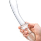 Grand gode en verre de 9 pouces | Gode réaliste classique | Gode incurvé double | Meilleur gode transparent double extrémité