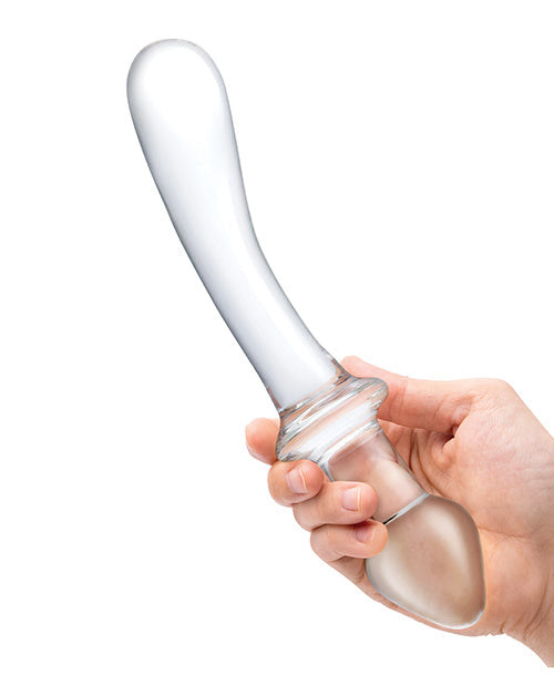 Grand gode en verre de 9 pouces | Gode réaliste classique | Gode incurvé double | Meilleur gode transparent double extrémité