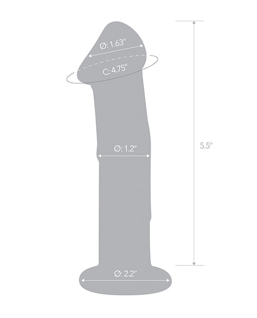 Glas Dildo Grande de 6" con Venas | Dildo Realista de Base Plana | Dildo de Vidrio Soplado a Mano